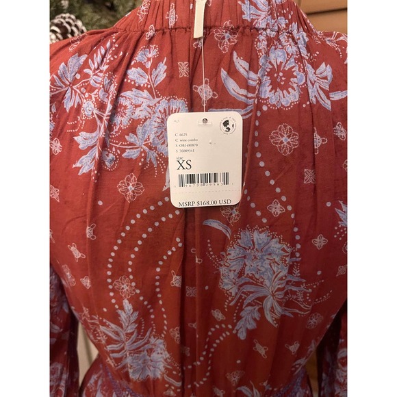 Free People's Golden Hour Maxi Dress, xs, wine combo - Picture 3 of 5